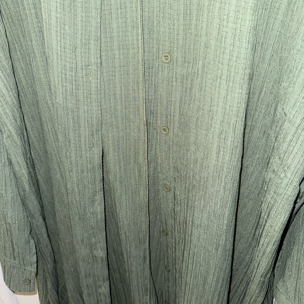 SHEIN Olive Textured Shirt Dress - Picture 2 of 8